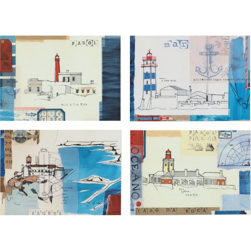 Conjunto de 4 Ilustrações «Faróis de Portugal»